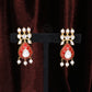 925 Silver Polki Red Earring