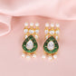 925 Silver Polki Green Earring