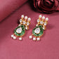 925 Silver Polki Green Earring