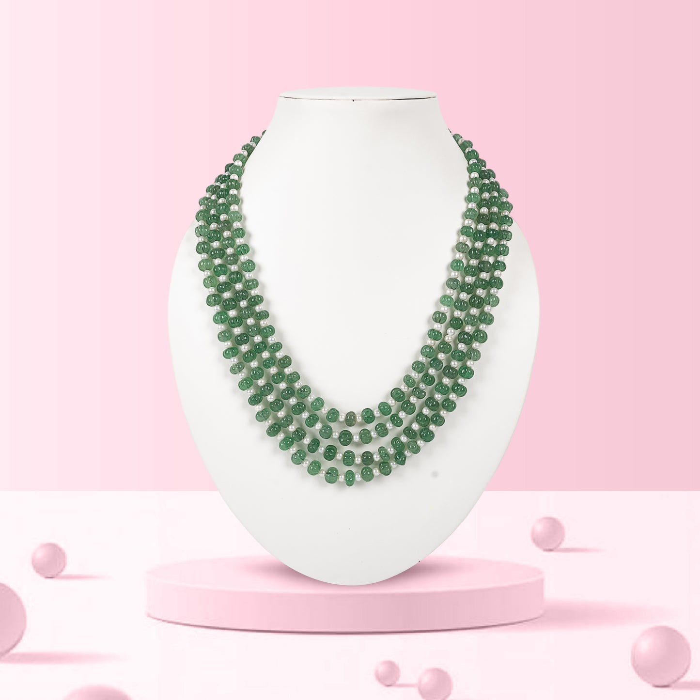 Natural Green Strawberry Quartz Pumpkin Gemstone Beads Necklace Jewelry