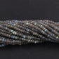 Natural Labradorite Rondelle Faceted Gemstone Beads Strand 13"