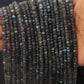 Natural Labradorite Rondelle Faceted Gemstone Beads Strand 13"