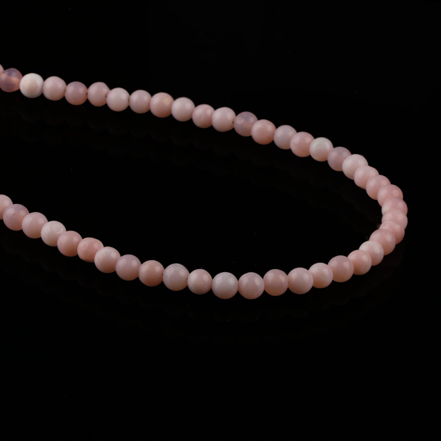 Natural Pink Opal Round Smooth Gemstone Beaded Necklace 18 Inches