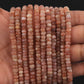 Natural Peach Moonstone Gemstone Rondelle Faceted Beads Strand 13 Inches