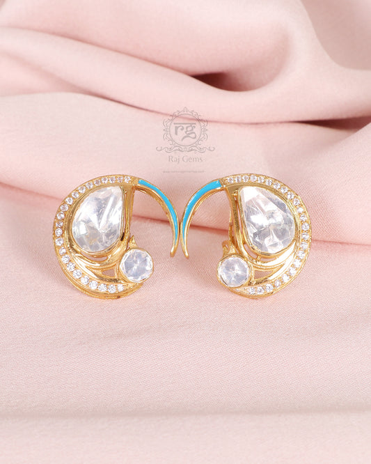 Designer Peacock 925 Silver Stud Earrings