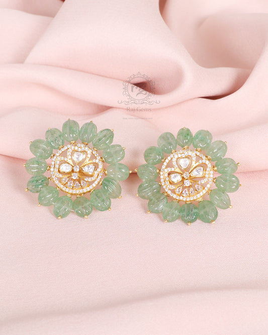 925 Silver Green Stud Earring