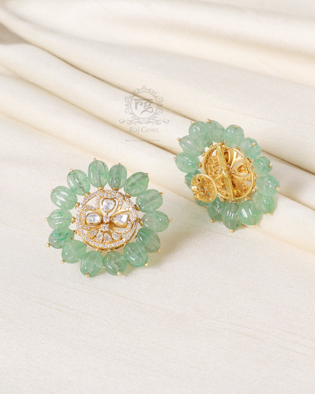 925 Silver Green Stud Earring