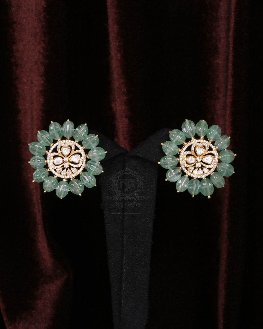 925 Silver Green Stud Earring