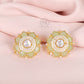 925 Silver Green Flower Stud Earring