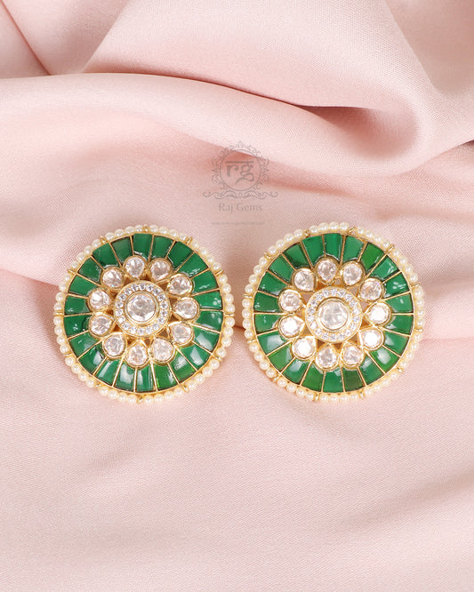 925 Silver Green Stud Earring