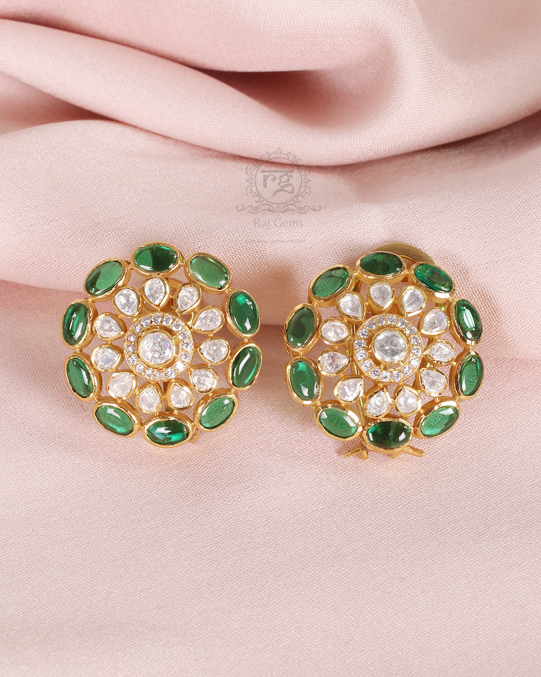 925 Silver Green Stud Earring