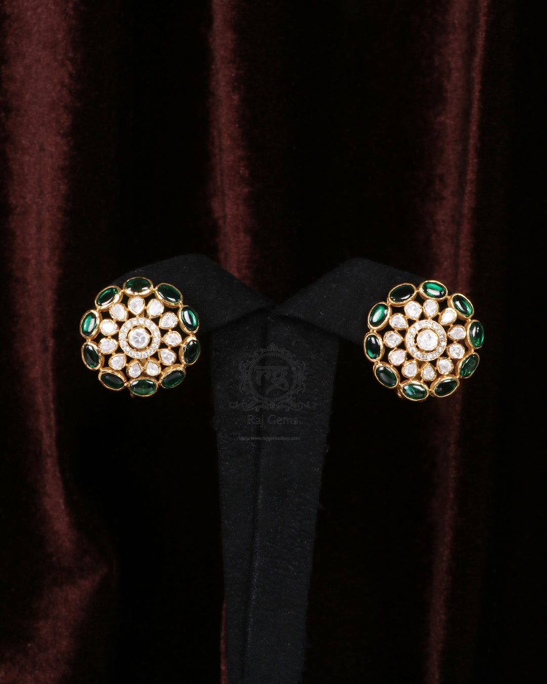 925 Silver Green Stud Earring