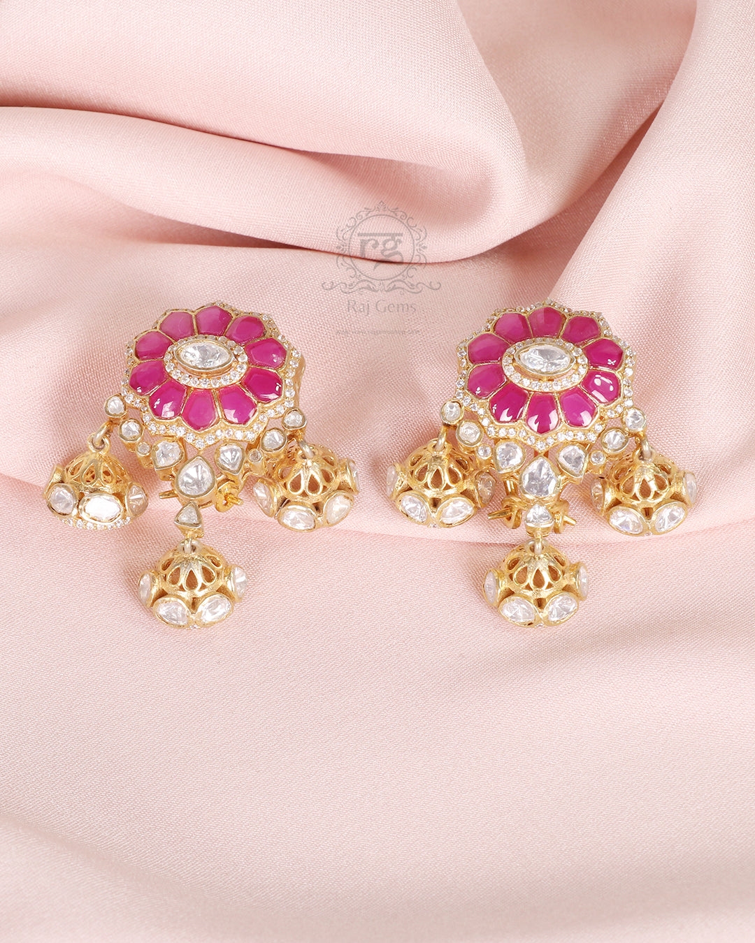 925 Silver Pink Stud Earring