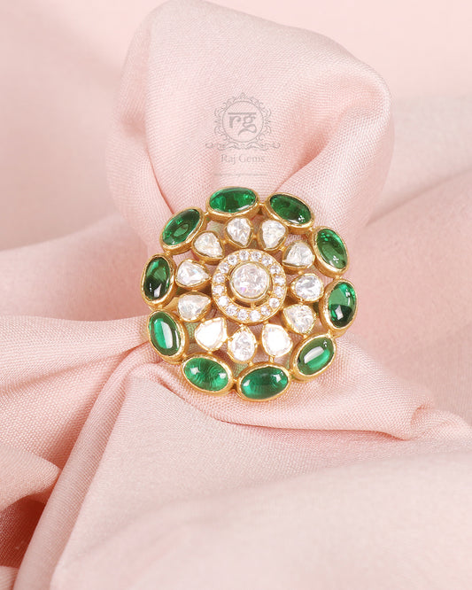 925 Silver Green Adjustable Ring