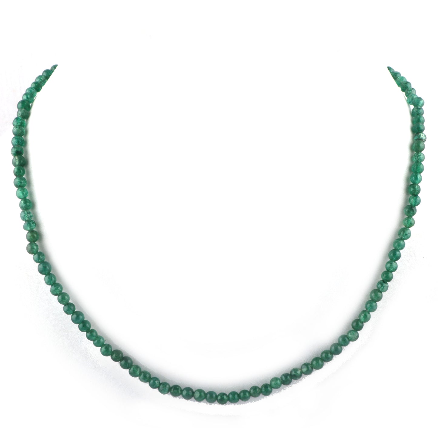 Natural Aventurine Round Smooth Gemstone Beaded Necklace 18 Inches