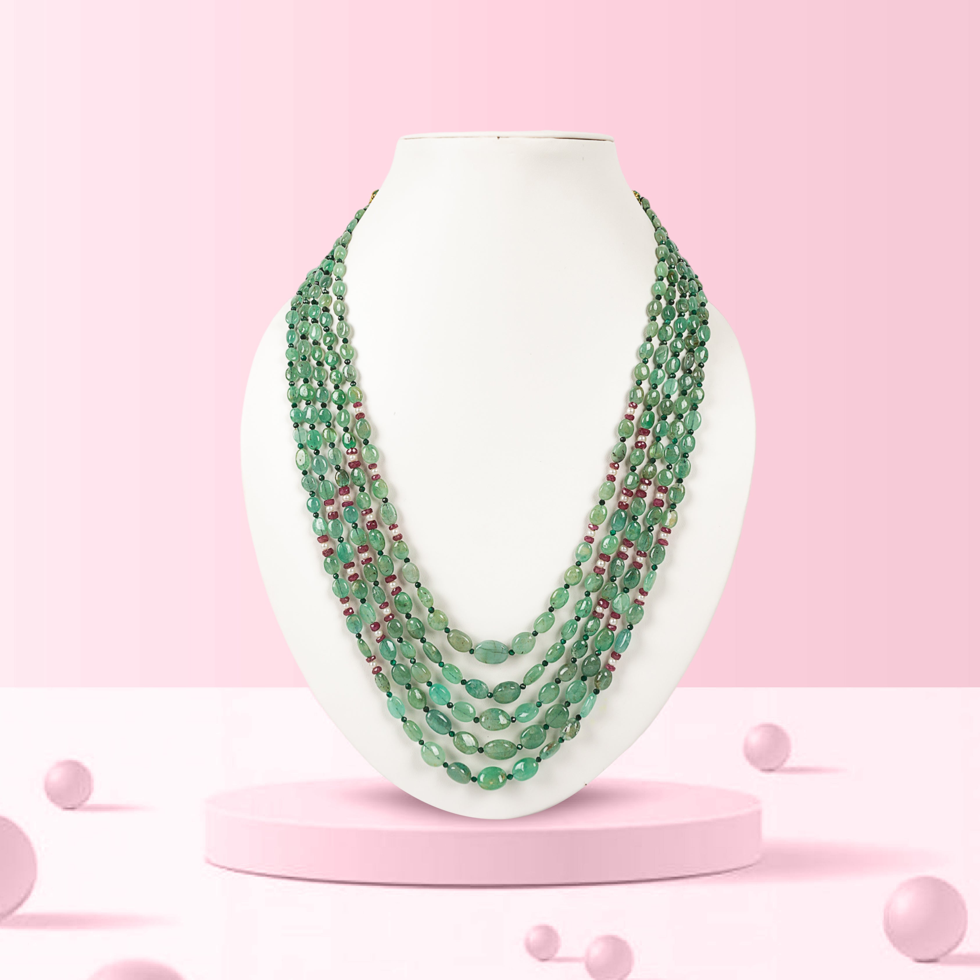 22k Peacock pearl necklace and Earrings beautiful enamel ruby emerald  stones 916 hallmark | TRIBAL ORNAMENTS