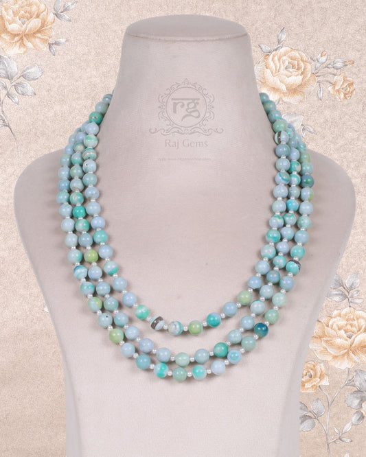 Semi Precious Blue Gemstone Beads Necklace Jewelry