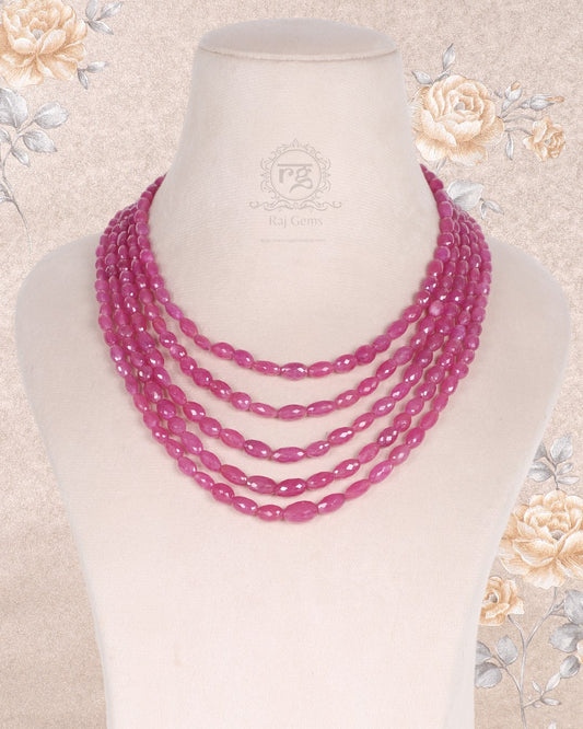 Natural Ruby Gemstone Beads Necklace Jewelry