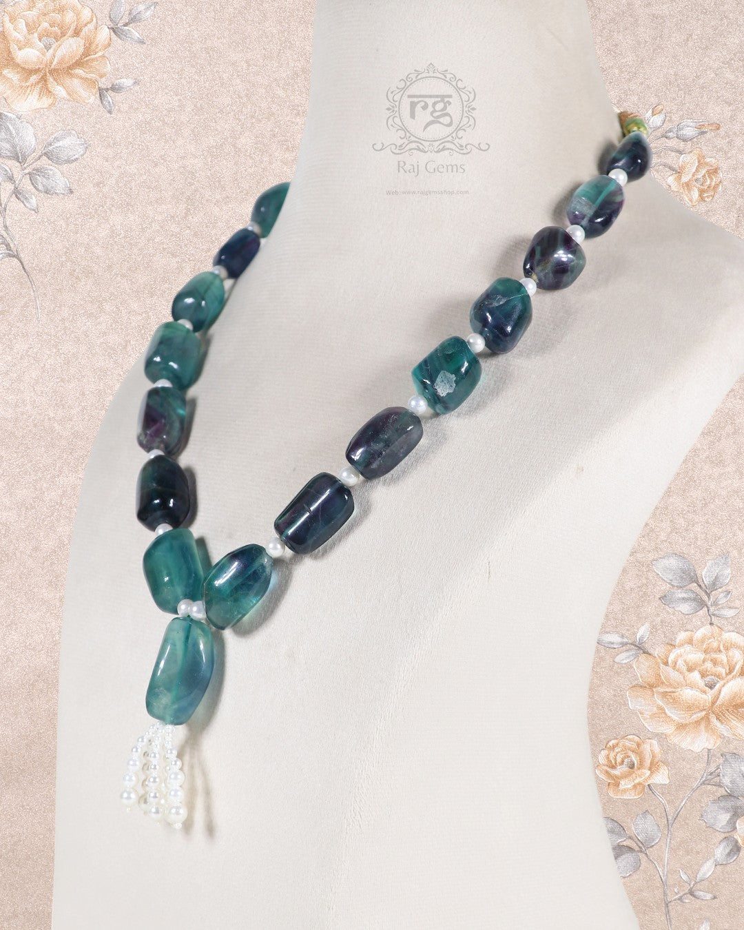 Natural Multi Fluorite Gemstone Beads Necklace Jewelry