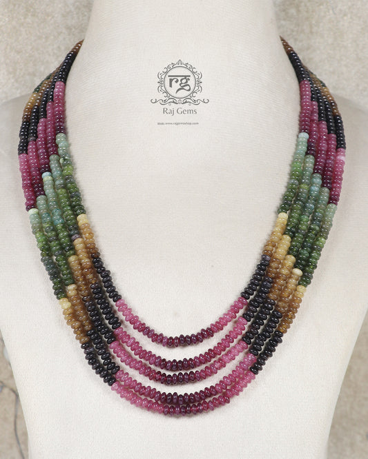 Natural Multi Quartz Gemstone Beads Necklace Jewelry