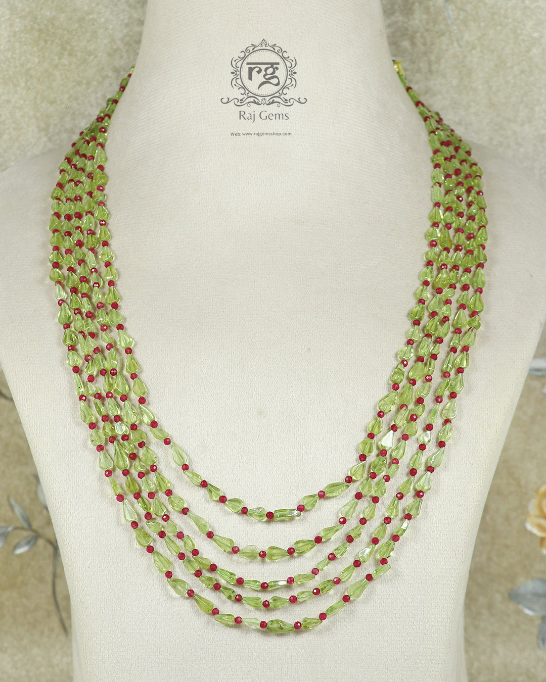 Natural Paridot Gemstone Beads Necklace Jewelry