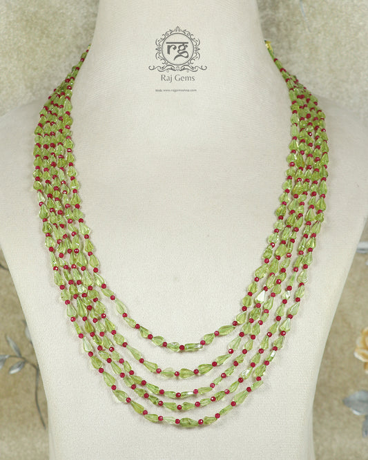 Natural Paridot Gemstone Beads Necklace Jewelry