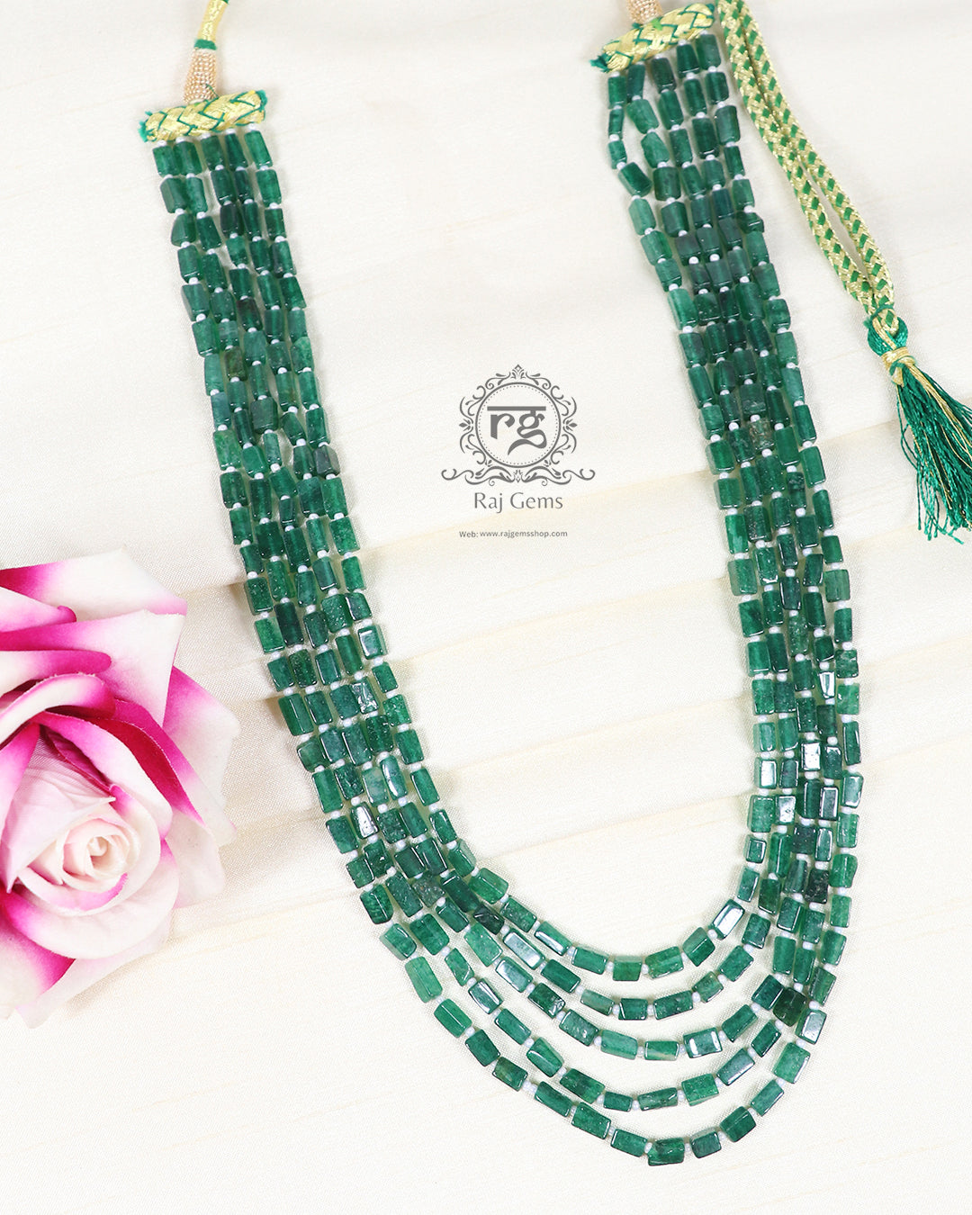 Natural Green Quartz And Pearl gemstone Beads Necklace Jewelry