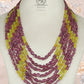 Natural Ruby and Yellow Gemstone Beads Necklace Jewelry