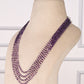 Natural Amethyst & Rose Quartz Gemstone Rondelle Smooth Beaded Necklace