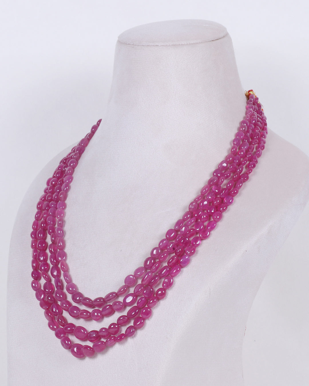 Natural Ruby Gemstone Oval Beads Necklace Jewelry