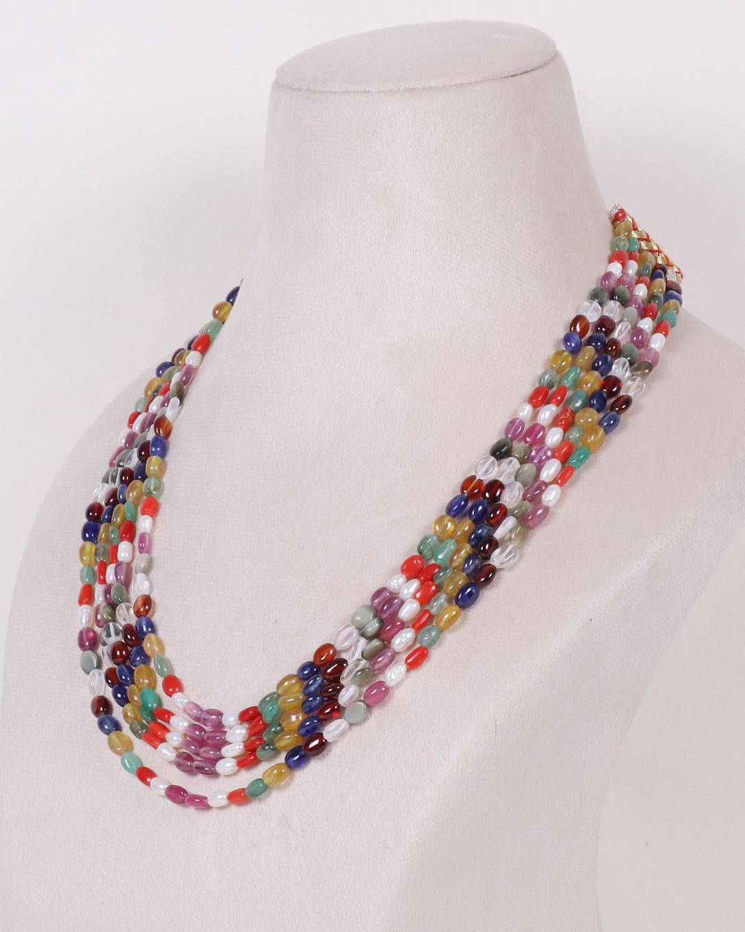Natural Navratan Gemstone Beads Necklace Jewelry