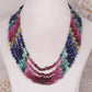 Natural Multi Precious Sapphire Gemstone Beads Necklace Jewelry