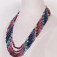 Natural Multi Precious Sapphire Gemstone Beads Necklace Jewelry