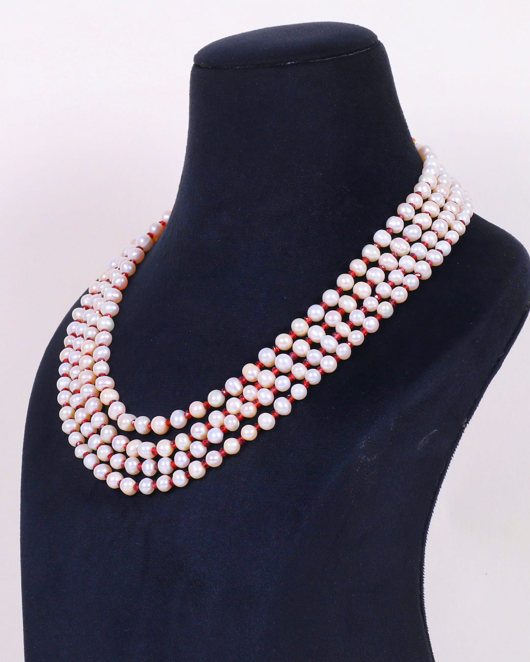 Natural Freshwater Pearl & Garnet  Gemstone Beads Necklace Jewelry