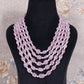 Natural Morganite & Pearl  Gemstone Beads Necklace Jewelry