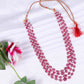 Natural Ruby & Pearl  Gemstone Beads Necklace Jewelry