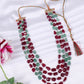 Natural Green Quartz & Red Quartz Gemstone Beads Necklace Jewelry