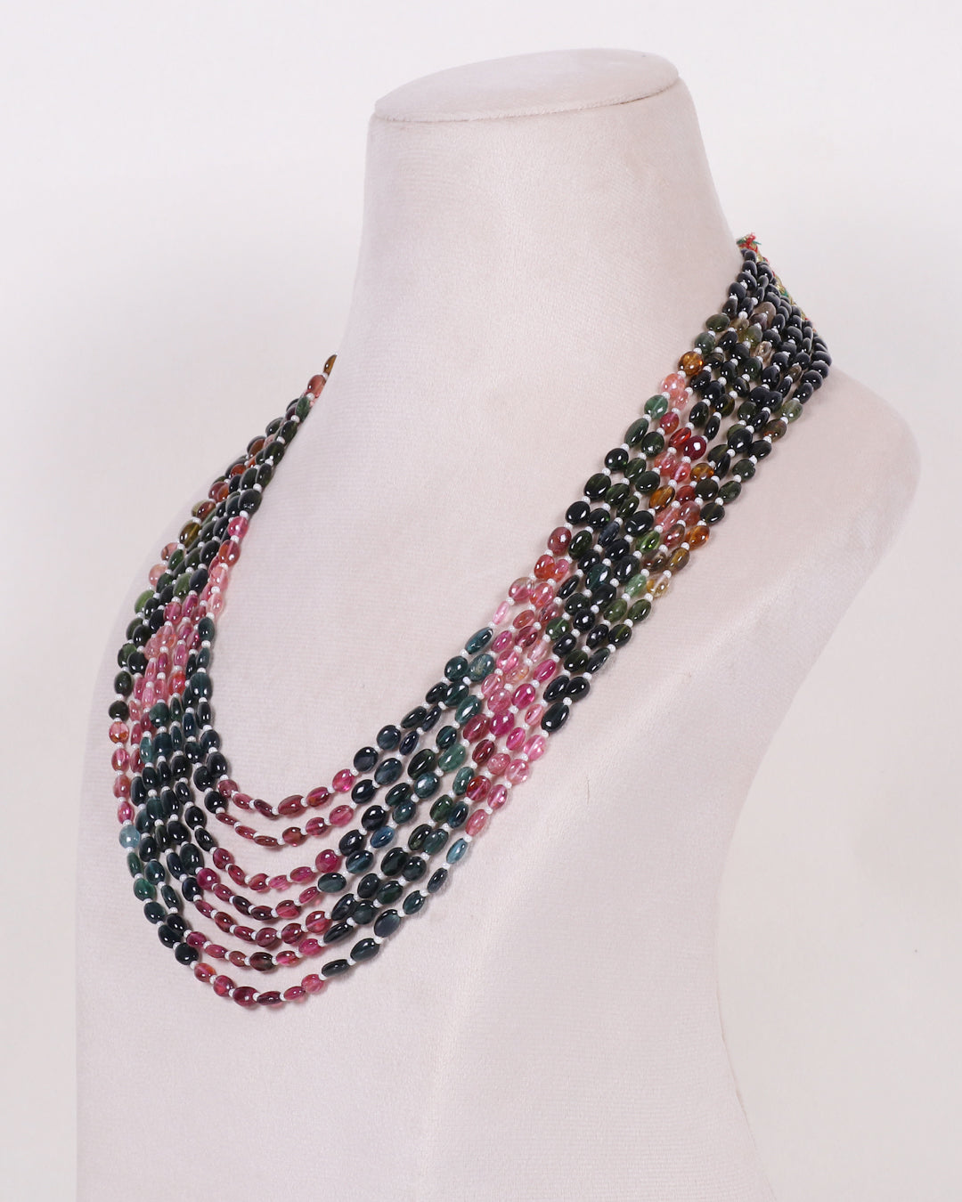 Natural Multi Tourmaline Gemstone Beads Necklace Jewelry