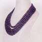 Natural Amethyst & Pearl Gemstone Beads Necklace Jewelry