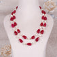 Natural Red Quartz & Pearl Gemstone Beads Necklace Jewelry