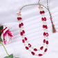 Natural Red Quartz & Pearl Gemstone Beads Necklace Jewelry
