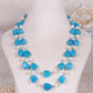 Natural Blue Quartz & Pearl Gemstone Beads Necklace Jewelry