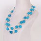 Natural Blue Quartz & Pearl Gemstone Beads Necklace Jewelry