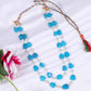 Natural Blue Quartz & Pearl Gemstone Beads Necklace Jewelry