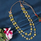 Natural Yellow Quartz & Pearl Gemstone Beads Necklace Jewelry