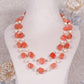 Natural Peach Quartz & Pearl Gemstone Beads Necklace Jewelry