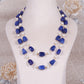 Natural Blue Quartz & Pearl Gemstone Beads Necklace Jewelry