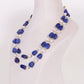 Natural Blue Quartz & Pearl Gemstone Beads Necklace Jewelry