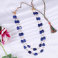 Natural Blue Quartz & Pearl Gemstone Beads Necklace Jewelry