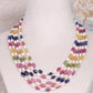 Natural Multi Sapphire & Pearl Gemstone Beads Necklace Jewelry